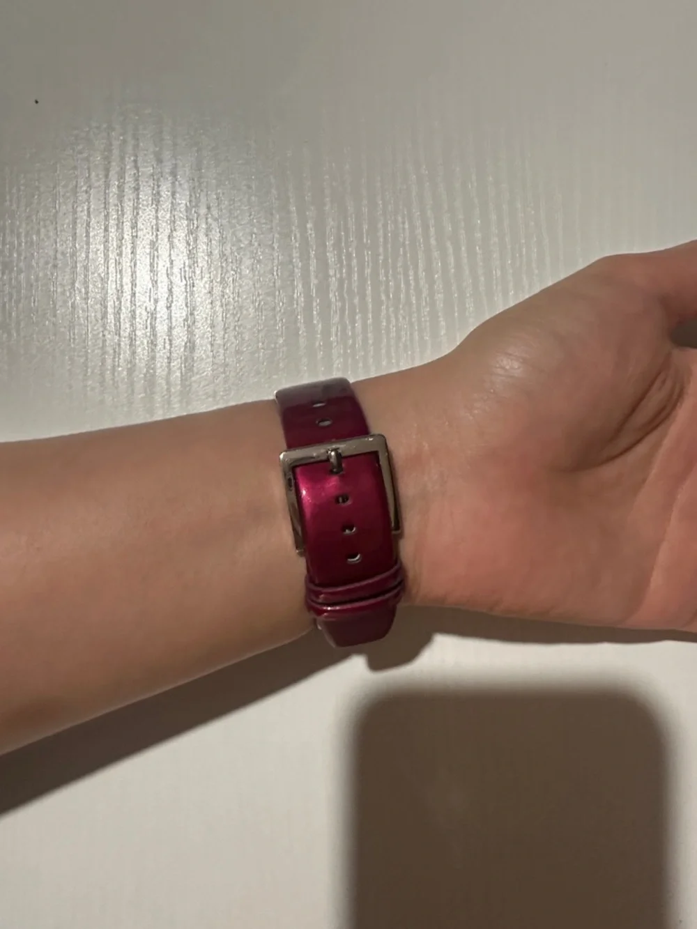 Women’s elegant DKNY Magenta Dial Silver-Tone Bangle Watch